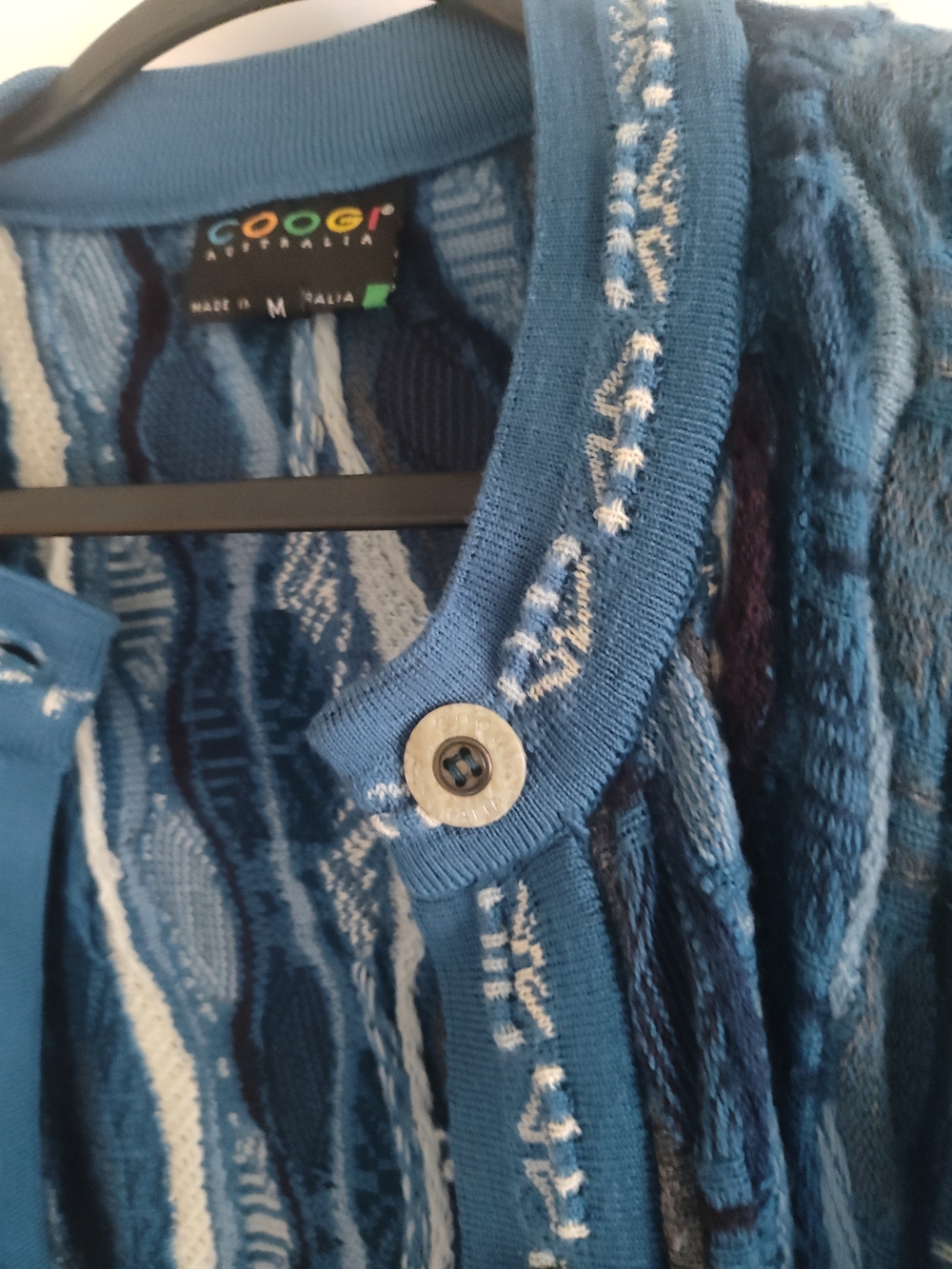 COOGI Blue Multi-Tone Textured Button-Front Jacket - Picture 2 of 4